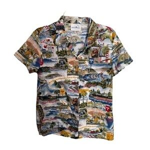 SURFSUIRT vintage California beach casual button down shirt size Medium